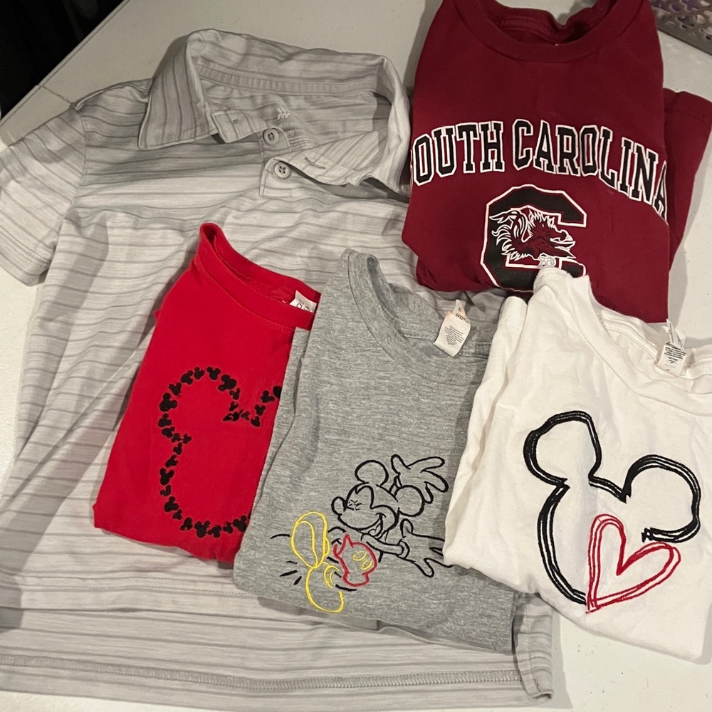 Disney Kids Mickey Mouse Polo and Tees - Red, Gray, White